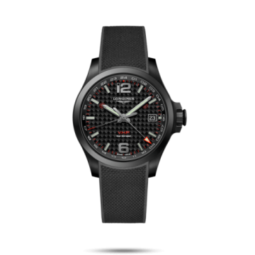 Longines Conquest V.H.P. GMT 41 PVD / Carbon / Rubber