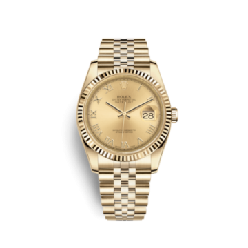 Rolex Datejust 36 Yellow Gold Fluted / Jubilee / Champagne Roman