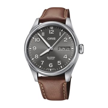 Oris Big Crown ProPilot Big Day Date Stainless Steel / Grey / Leather