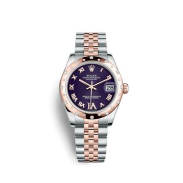Rolex Datejust 31 Rolesor Everose Domed Diamond / Jubilee / Purple Roman