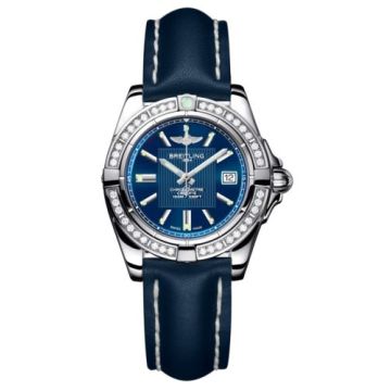 Breitling Galactic 32 Stainless Steel / Diamond / Metallica Blue / Calf
