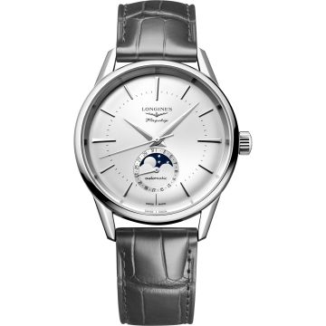 Longines Heritage Flagship Moonphase Stainless Steel / Silver