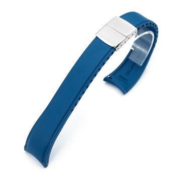 Crafter Blue - CX03 Royal Blue Quick Release Flexi-Curved FKM Rubber Watch Strap - 22mm