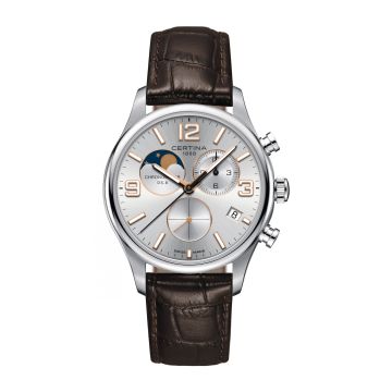 Certina DS-8 Chronograph Moon Phase Stainless Steel / Silver
