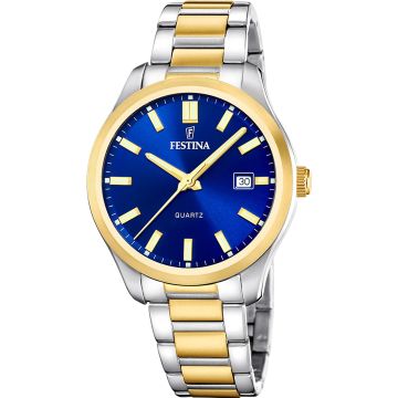 Festina Classic Date Two-tone / Blue 42mm