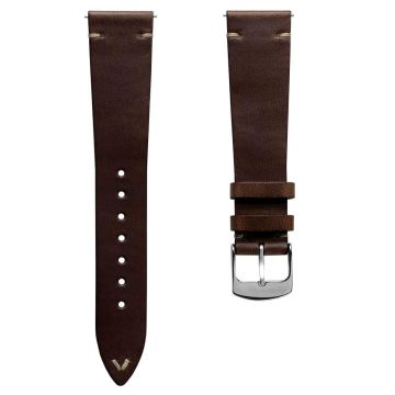 Genuine Horween Chromexcel® V-Stitch Leather Watch Strap - Chromexcel Dark Brown - 20mm