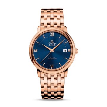 Omega De Ville Prestige Co-Axial 36.8 Red Gold / Blue / Bracelet