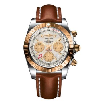 Breitling Chronomat 44 GMT Stainless Steel / Rose Gold / Sierra Silver / Calf