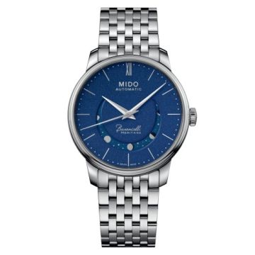 Mido Baroncelli Heritage Smiling Moon 39 Stainless Steel / Blue