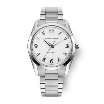 Nivada Grenchen Antarctic 35 White - White Luminova / Stainless Steel / Flat Link