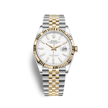 Rolex Datejust 36 Stainless Steel / Yellow Gold / Fluted / White / Jubilee