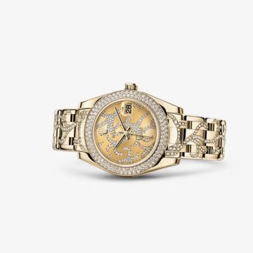 Rolex Datejust Pearlmaster 34 Yellow Gold Diamond Flammee