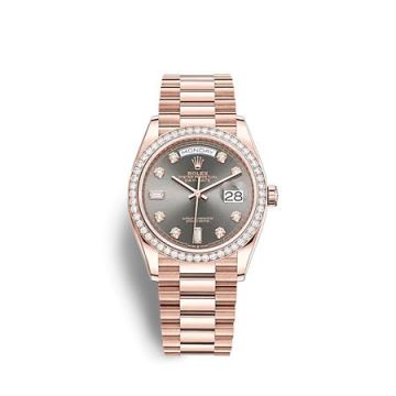 Rolex Day-Date 36 Everose Gold - Diamond / Slate - Diamond / President