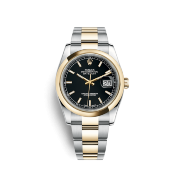 Rolex Datejust 36 Rolesor Yellow Domed / Oyster / Black