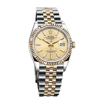 Rolex Datejust 36 Stainless Steel / Yellow Gold / Fluted / Champagne - Fluted / Jubilee