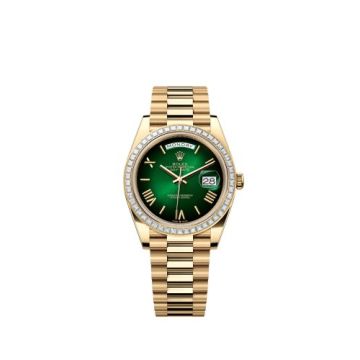 Rolex Day-Date 40 Yellow Gold - Baguette / Green Ombré