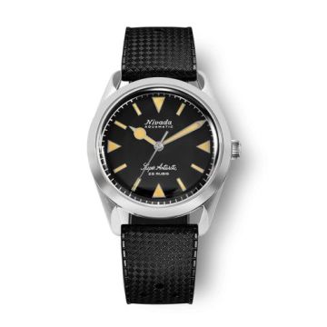 Nivada Grenchen Super Antarctic Black - Yellow Luminova / Stainless Steel / Tropic