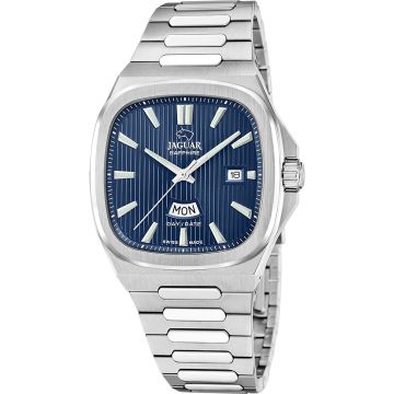 Jaguar Rondcarre Day Date Silvery / Blue