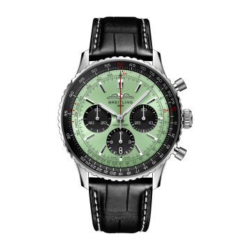 Breitling Navitimer  B01 Chronograph 43 Stainless Steel / Mint Green / Alligator - Folding