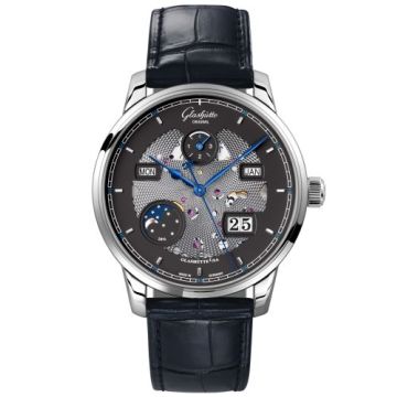 Glashütte Original Senator Excellence Perpetual Calendar White Gold / Black-Skeleton/ Alligator / Pin