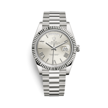 Rolex Day-Date 40 White Gold / Quadrant Motif - Roman