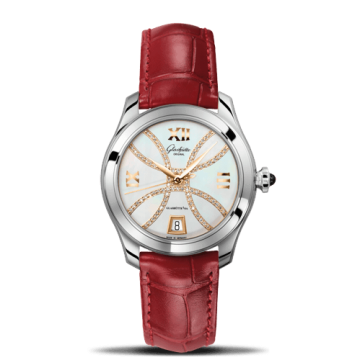 Glashütte Original Lady Serenade Stainless Steel / MOP - Index Line / Alligator