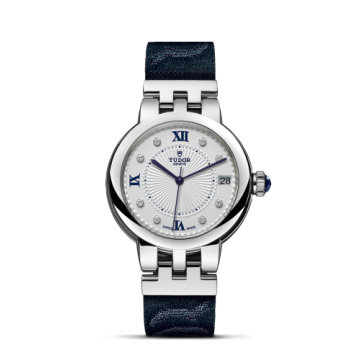 Tudor Clair de Rose 34 Stainless Steel / Silver-Diamond / Fabric