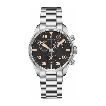 Hamilton Khaki Pilot Chrono Quartz 44 Stainless Steel / Black