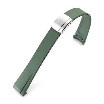 FKM31 Military Green Rubber Quick Release Watch Band for TUD BB58 - 7.5mm