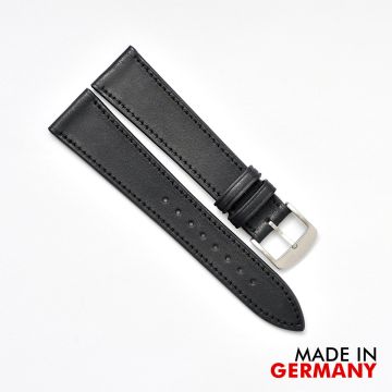 Novonappa® Leather Coal Black Hand Crafted Watch Strap - 18mm