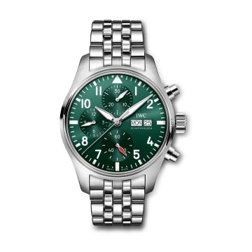 IWC Schaffhausen Pilot's Watch Chronograph 41 Stainless Steel / Green / Bracelet