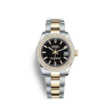 Rolex Datejust 31 Rolesor Yellow Diamond / Oyster / Black