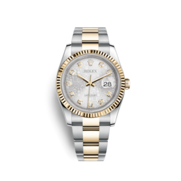 Rolex Datejust 36 Rolesor Yellow Fluted / Oyster / Silver Computer