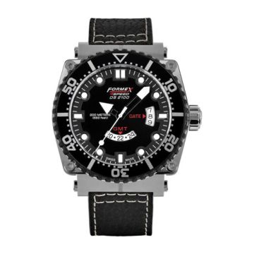 Formex Diver Quartz GMT Black / Calf