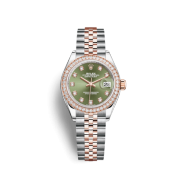 Rolex Lady-Datejust 28 Rolesor Rose Diamond / Jubilee / Olive Diamond