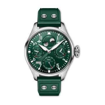IWC Schaffhausen Big Pilot's Watch Perpetual Calendar Stainless Steel / Green