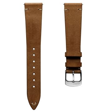 Badalassi Carlo Pueblo V-Stitch Genuine Italian Leather Watch Strap - Light Brown - 20mm