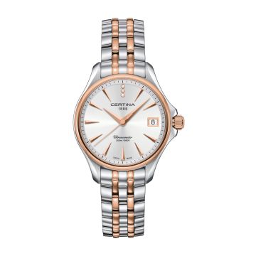Certina DS Action Diamonds 33.8 Stainless Steel - Rose Gold / Silver