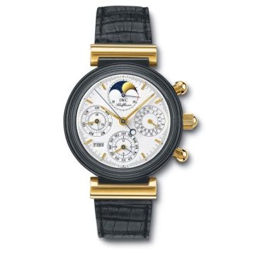 IWC Schaffhausen Da Vinci Perpetual Black Ceramic / Yellow Gold / White / English