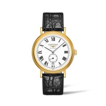 Longines Presence 40 Small Seconds PVD Gold / White - Roman