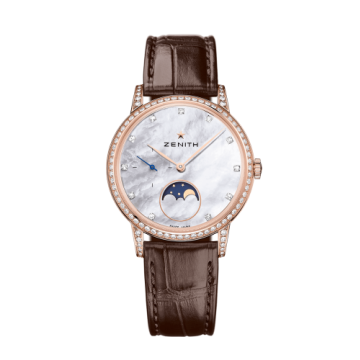 Zenith Elite Lady Moonphase Rose Gold / Mother of Pearl / Alligator