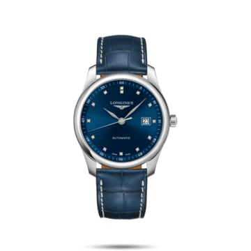Longines Master Collection 40 Date Stainless Steel / Blue-Diamond / Alligator XL