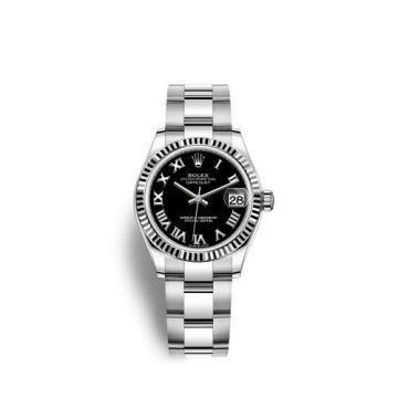 Rolex Datejust 31 Stainless Steel Fluted / Oyster / Black - Roman
