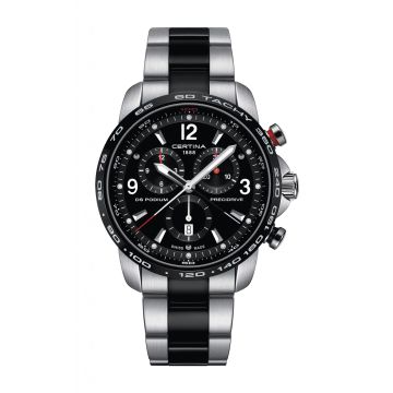 Certina DS Podium Big Size Chrono 1/100 Sec Stainless Steel / PVD / Black / Bracelet
