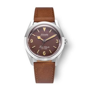 Nivada Grenchen Super Antarctic 3.6.9. Brown - Beige Luminous / Stainless Steel / Brown