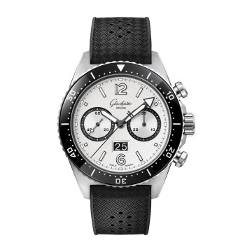 Glashütte Original SeaQ Chronograph Stainless Steel / Silver Screen / Rubber - Folding