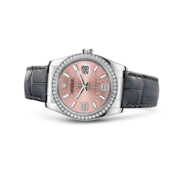 Rolex Datejust 36 White Gold Diamond Strap Pink Waves