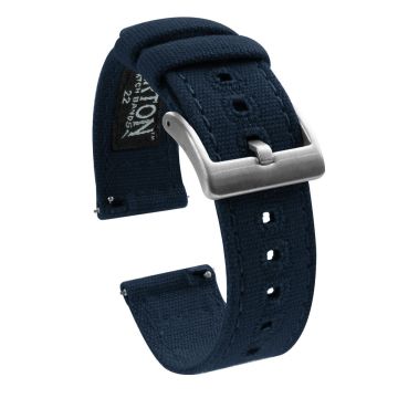 Navy Blue Canvas Watch Band - 22mm
