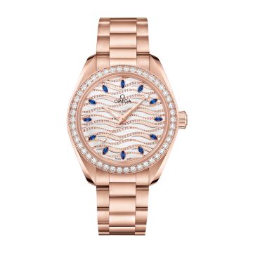 Omega Seamaster Aqua Terra 150M Master Chronometer 34 Sedna Gold / Diamond / Wave Sapphire / Bracelet