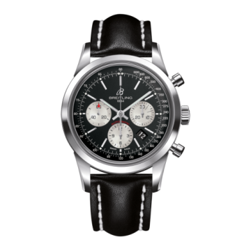 Breitling Transocean Chronograph Stainless Steel / Reverse Panda / Calf / Folding